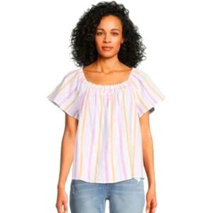 Time and Tru Square Neck Striped Top Pastel Colors Size XXL (22)